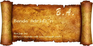 Bende Adrián névjegykártya